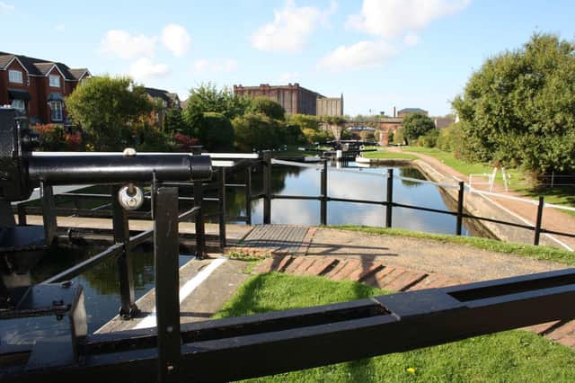 Stanley Lock Flight in Liverpool – the western end of the country’s longest single canal (127 miles).