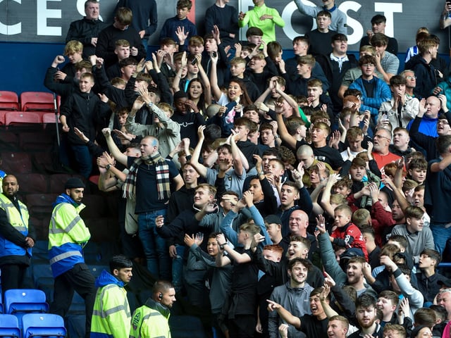 Latics fans at Bolton.
Pic: BP