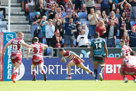 Wigan's Tyler Dupree scored his first try on his debut in July against Leigh