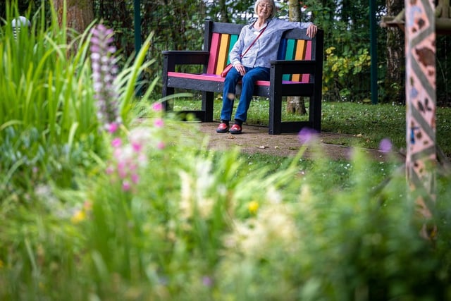 Lynne West enjoys the gardens