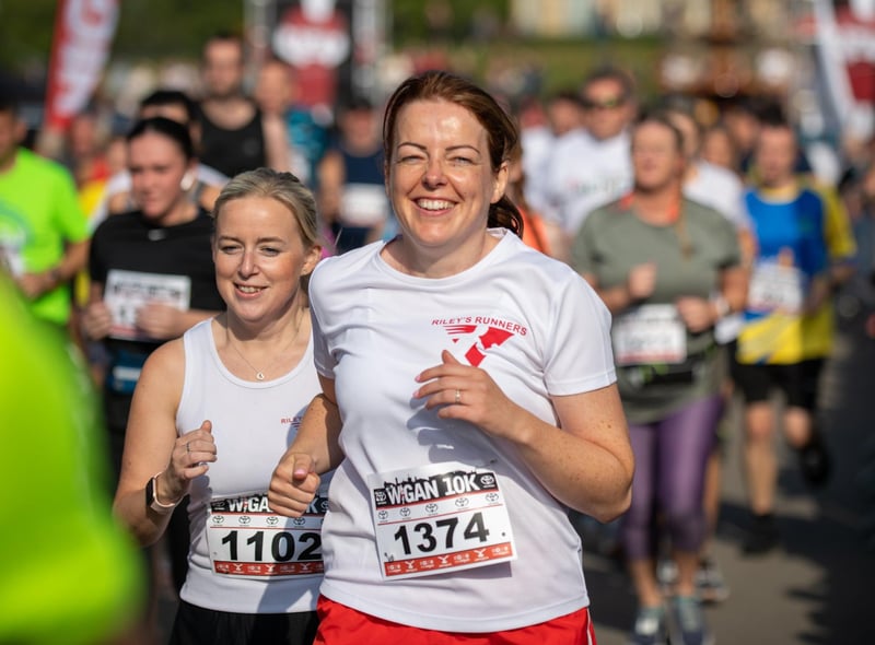 The 10th annual Wigan 10k, Wigan. Competitors Set off from the start in Mesnes Park Wigan.