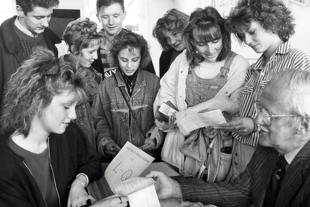 RETRO 1988 - Wigan youngsters return to school to see their GCSE exam results.