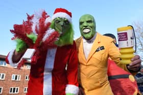 Fund-raisers in fancy dress, take part in a five-mile charity walk from Ince and a loop around Hindley to raise funds for Wigan and Leigh Hospice and Christmas gifts for children.