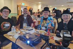Left to right: Jack Winstanley (the event's technical wizard), Simon Hampson, Gary Winstanley (grand sheikh of the Wigan Dirty Work tent of the Sons of the Desert) and Lyn Hicks