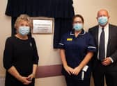 Gail Stanley with Ward Manager, Rachel Morgan and Mark Jones, Chair of WWL