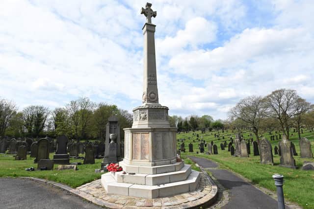 The war memorial, at Ince-in-Makerfield cemetery