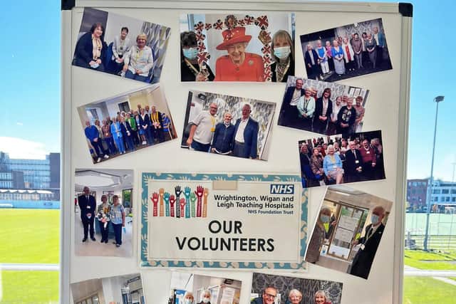 A board of volunteers on display at the awards