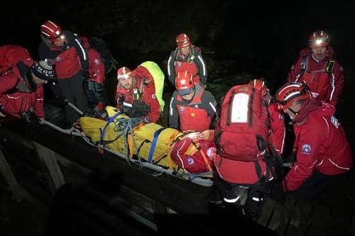 Many rescues take place in darkness and the team often practises in these conditions