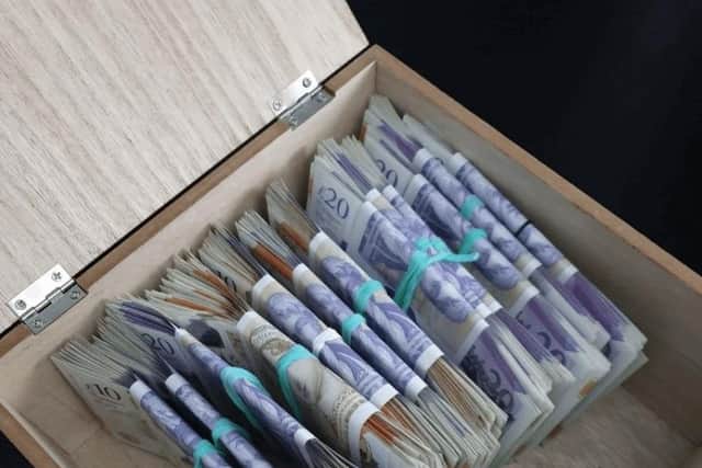 Cash seized by police from Stewart Melling