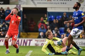 Joe Bennett almost scores at Ipswich in midweek