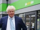 A wax figure of Boris Johnson appeared outside a job centre in Blackpool (Credit: PA Media)