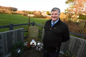 Tony Hogan, whose great-grandfather John Austin was killed in the Pretoria Pit disaster, at last year's memorial service
