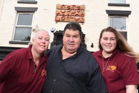 From the left: Louise Kippax, Carlos Medina and Sophia Perret-Gentil at the opening of the new Casa Carlos restaurant has opened on Hallgate, Wigan, in 2020