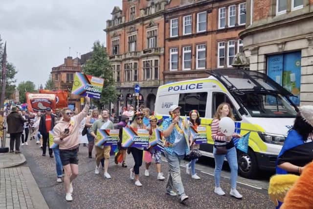 Local NHS supporters at Wigan Pride 2023 parade.