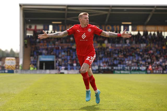 James McClean celebrates goal number three