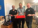 The Brick mentor Colin Stein with Paul Bullock and Lee Fogg, from 3D 360. Picture: 3D 360