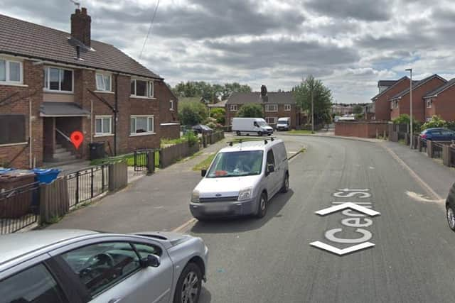 A general view of Cecil Street in Leigh where a gas heater set fire to clothing