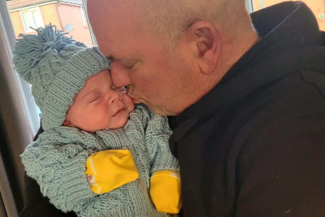 Michelle Leslie Coleman sent a photo of baby grandson, born December 10 2022.