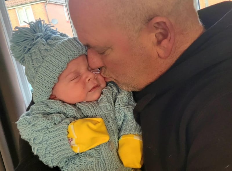 Michelle Leslie Coleman sent a photo of baby grandson, born December 10 2022.