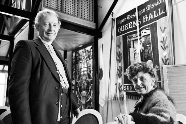 Minister Ron Charlton and his wife Grace who were leaving the Queens Hall Methodist Mission in Market Street after 20 years service in July 1988.