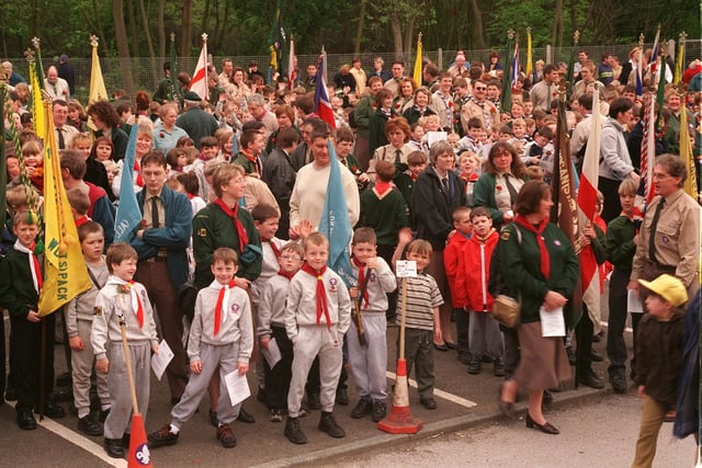 1999 - Some of the thousands of participants gather for the St. George's Day Parade.