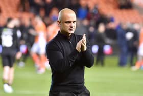 Shaun Maloney thanks the travelling fans at Blackpool on Monday night
