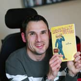Wigan poet Shaun Fallows with his new book Redundant Butties, his third book of poems