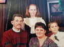 Paula as a young girl with dad Russell Carbery, mum Anne and brother Stuart.