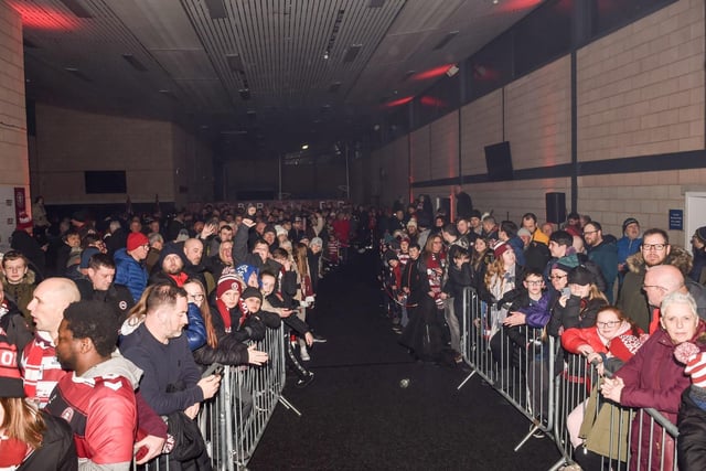 Wigan supporters gathered in the fan village before kick off.