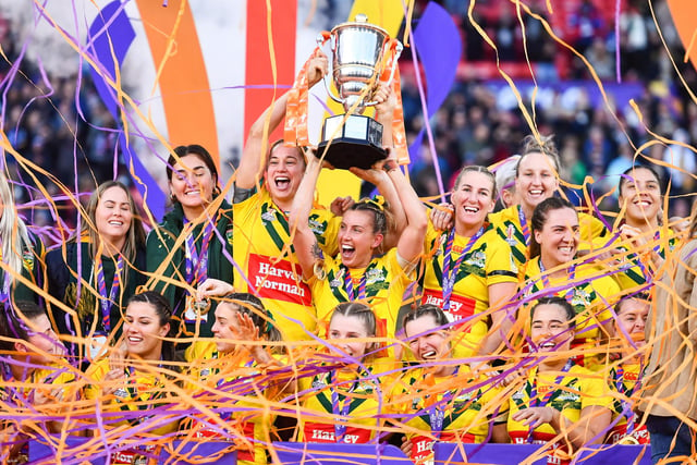 The Jillaroos lifted the trophy following a dominant 54-4 win.