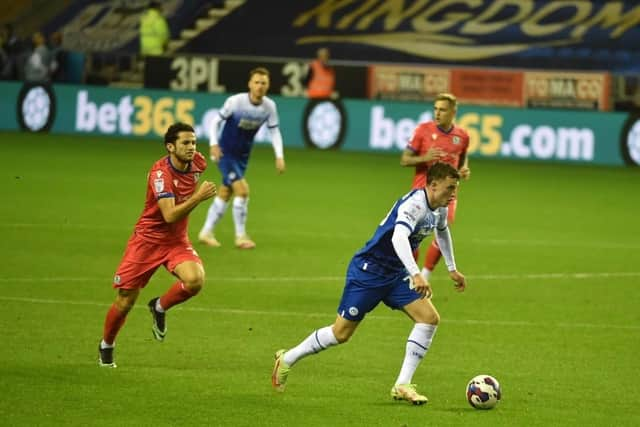 Nathan Broadhead in action against Sunderland