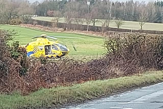 The air ambulance was also on scene