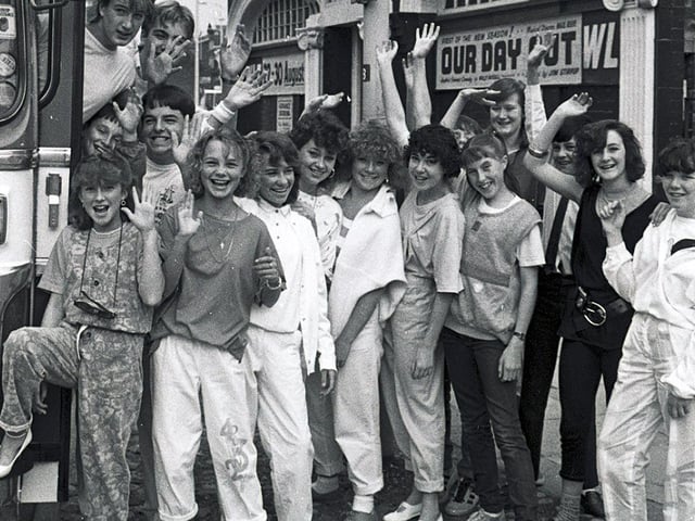Members of Wigan Little Theatre performing a play entitled Our Day Out in 1986