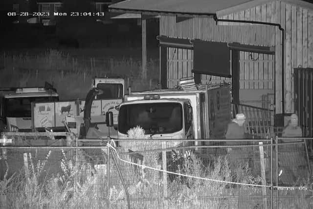 CCTV captured by Brian Lee as equipment was being taken from his tree surgery business in Hindley
