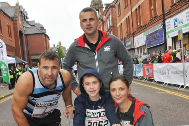Jack Johnson with parents Andy and Alex Johnson and uncle Matt Johnson at the Wigan 10k