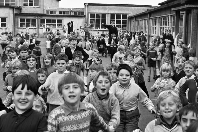 Playtime at Pemberton Primary School in September 1971.