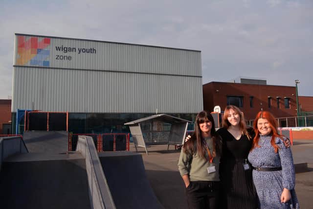 Staff at Wigan Youth Zone from left to right: Lynsey Heyes, Sophie Dorrell and Elouise Hough.