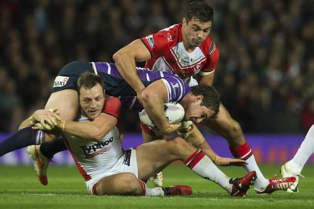 Mark Flanagan featured in the 2014 Grand Final between Wigan and St Helens