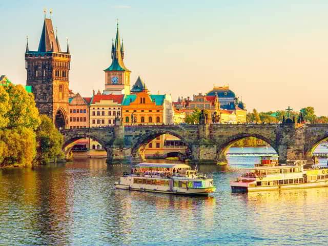 Charles Bridge and the stunning architecture of the old town in Prague