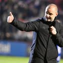 Shaun Maloney thanks the traveling Latics fans for their support at Crawley