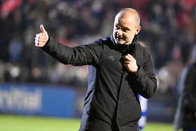 Shaun Maloney thanks the traveling Latics fans for their support at Crawley