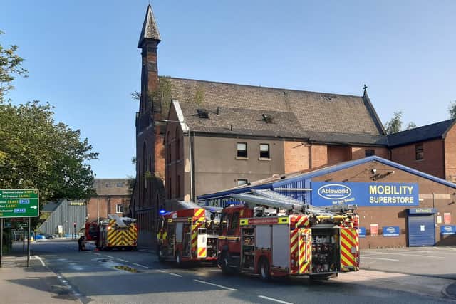 Fire crews at the scene of the fire on Caroline Street, Wigan
