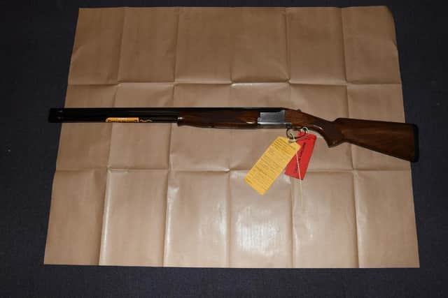 One of the shotguns that were seized