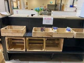 The shelves are empty at The Brick's food community