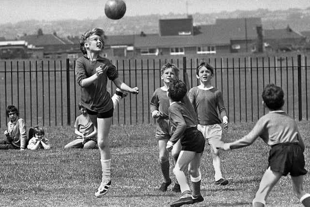 Action from the first ever Wigan Boys Brigade 5-a-side football tournament for 8 to 11 year olds at Newtown St. Mark's playing fields on Saturday 26th of May 1973.