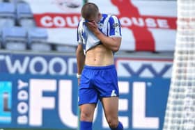 Charlie Hughes can't believe he has been sent off against Barnsley