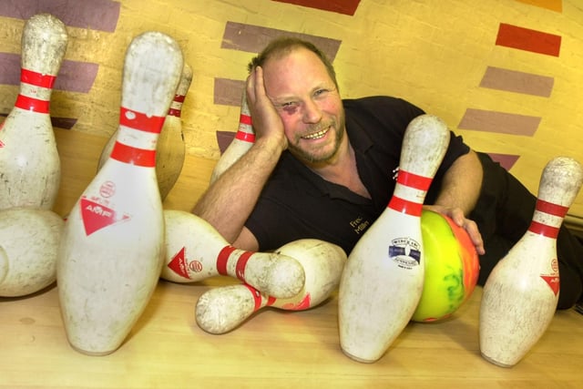 BOWLED OVER..... Fred Miller, aged 47, who was attempting a ten pin bowling world record for continuous bowling at AMF Bowling, Miry Lane, Wigan, in February 2003.
He was aiming to beat the then record of 47 hours-15 minutes and raising money for the Roy Castle lung cancer charity.