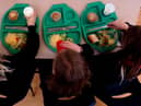 Pupils enjoying school dinners