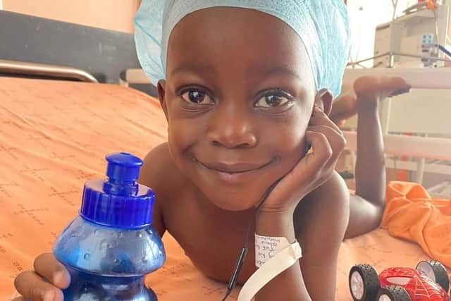 One very grateful patient who benefitted from #CampEmmieViolet in Namibia last year