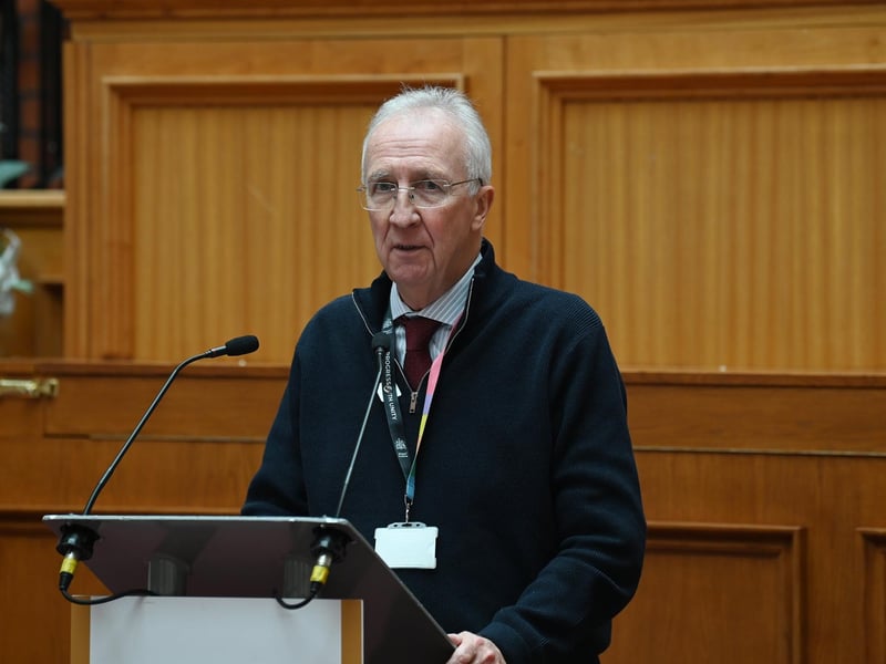 Leader of Wigan Council Coun David Molyneux speaking at the celebration
